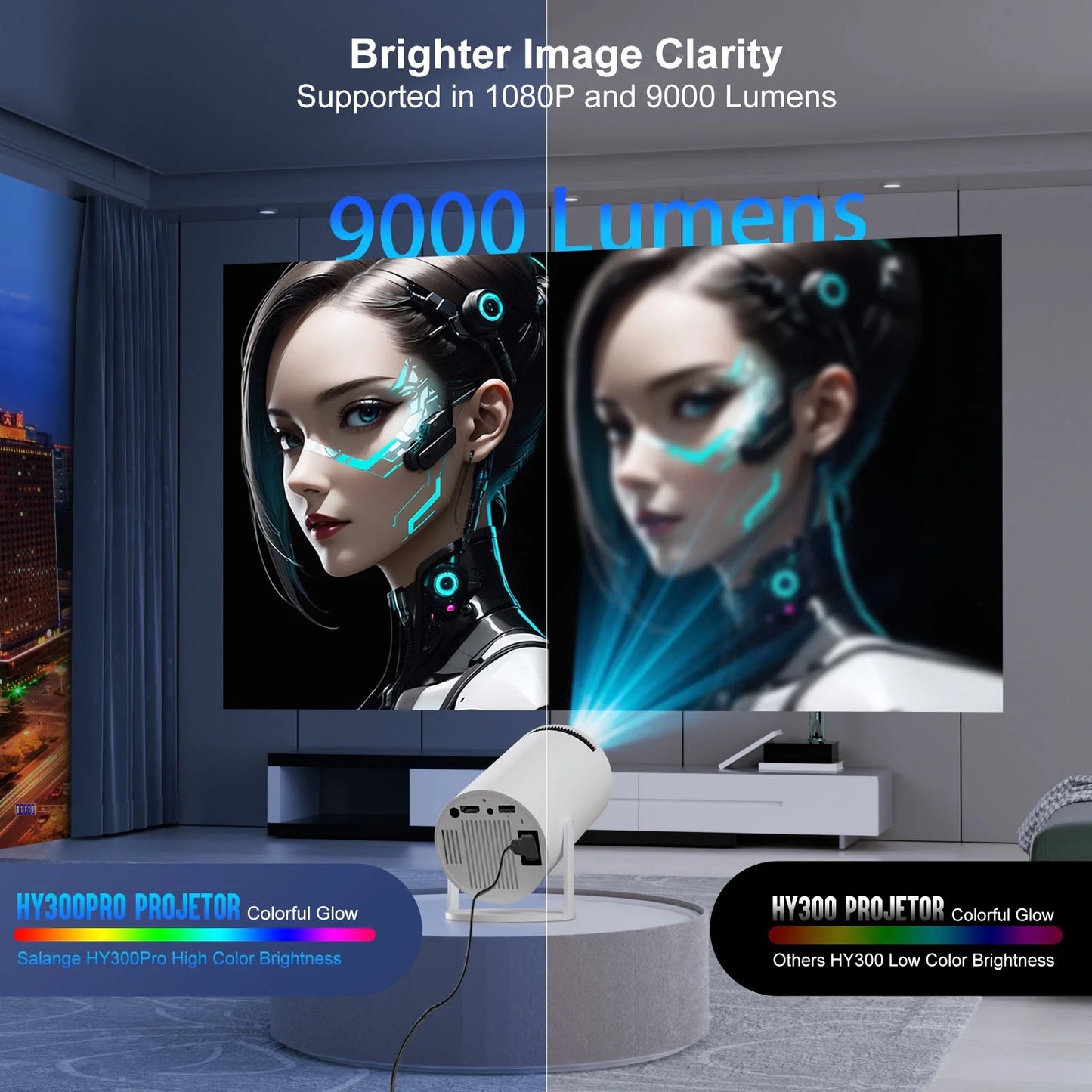 Projector 4K 1080P with Bluetooth and Wifi 6, Auto Correction/Focus