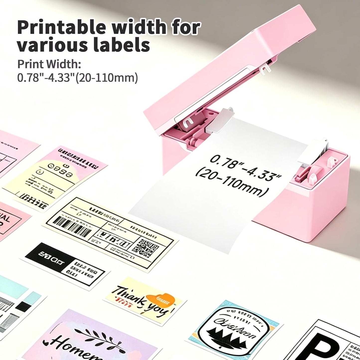 Revolutionize Your Shipping with the Portable Pink N40 Bluetooth Thermal Label Printer - Perfect for Small Businesses and Home Use!