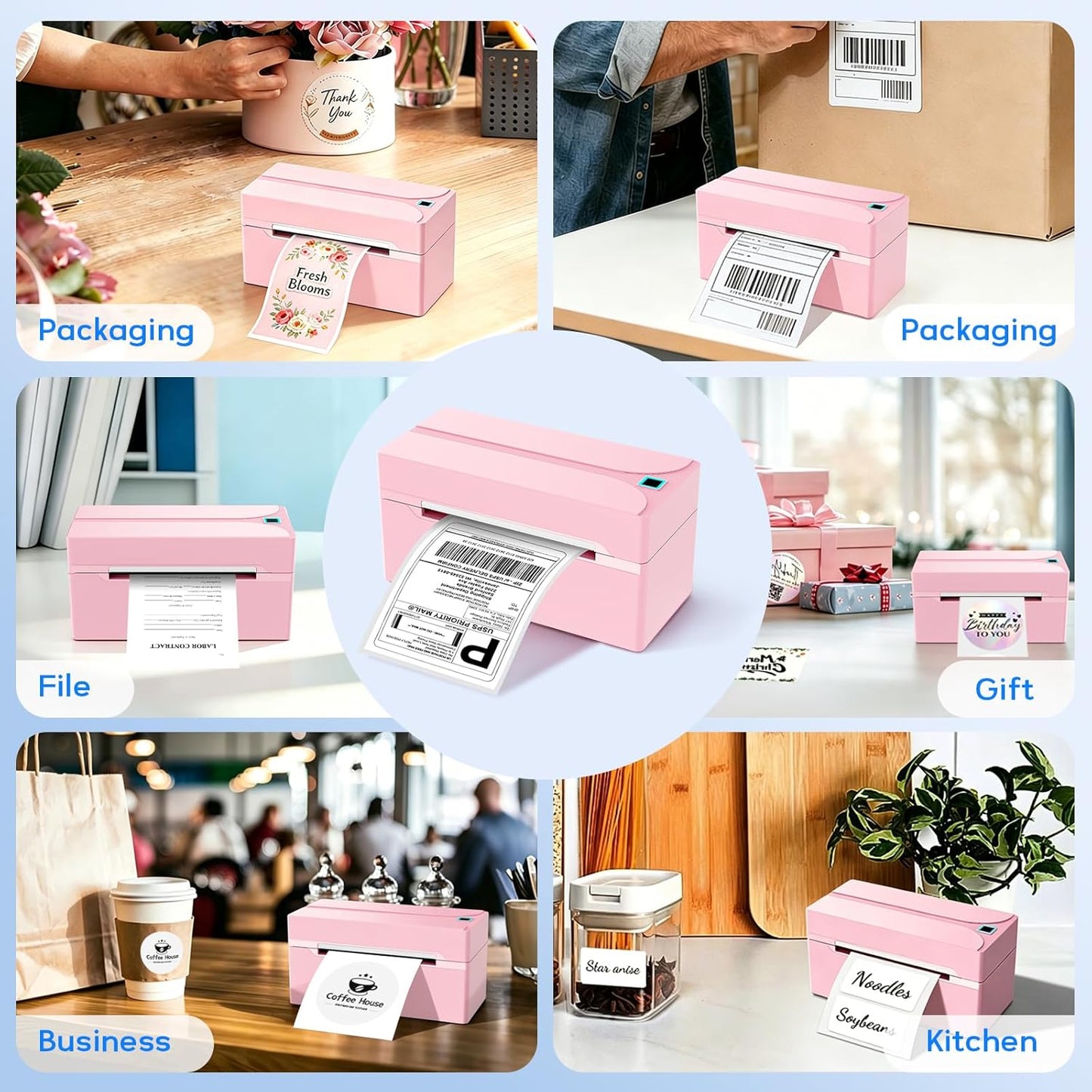 Revolutionize Your Shipping with the Portable Pink N40 Bluetooth Thermal Label Printer - Perfect for Small Businesses and Home Use!