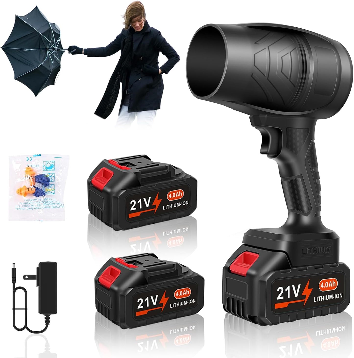 Effortless Outdoor Cleanup with Our Powerful Cordless Leaf Blower - Includes 2×21V Batteries for Ultimate Convenience