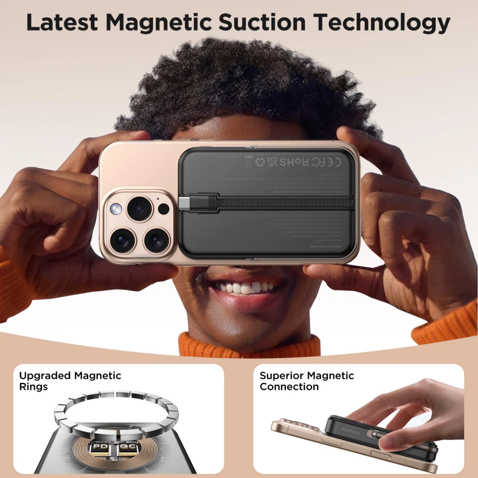 Power Up Anywhere: 10,000mAh Magnetic Wireless Charger with Fast Charging and Adjustable Stand