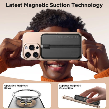 Power Up Anywhere: 10,000mAh Magnetic Wireless Charger with Fast Charging and Adjustable Stand