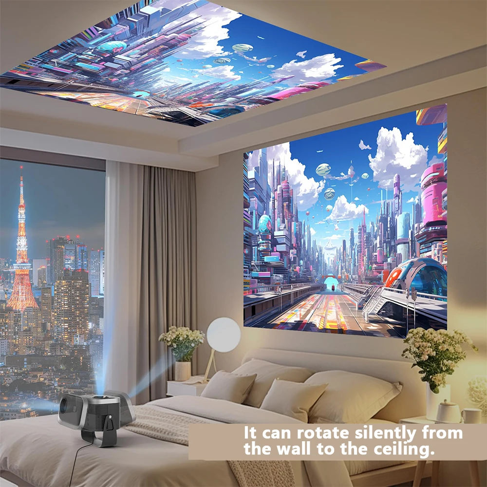 Experience Cinema Anywhere: Mini 4K Portable Projector with WiFi for Outdoor Movie Nights