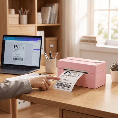 Revolutionize Your Shipping with the Portable Pink N40 Bluetooth Thermal Label Printer - Perfect for Small Businesses and Home Use!