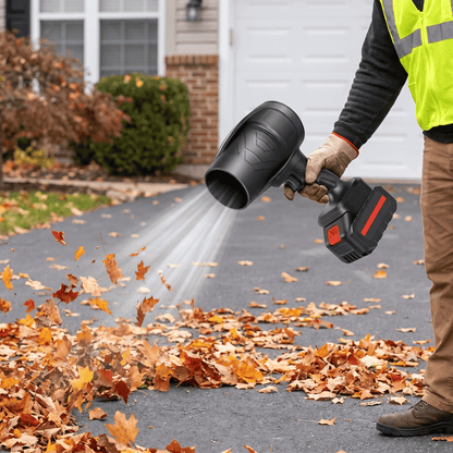 Effortless Outdoor Cleanup with Our Powerful Cordless Leaf Blower - Includes 2×21V Batteries for Ultimate Convenience