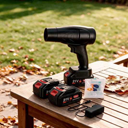 Effortless Outdoor Cleanup with Our Powerful Cordless Leaf Blower - Includes 2×21V Batteries for Ultimate Convenience