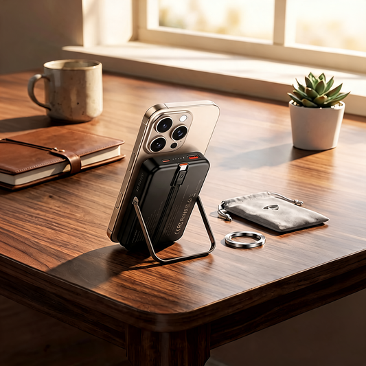 Power Up Anywhere: 10,000mAh Magnetic Wireless Charger with Fast Charging and Adjustable Stand