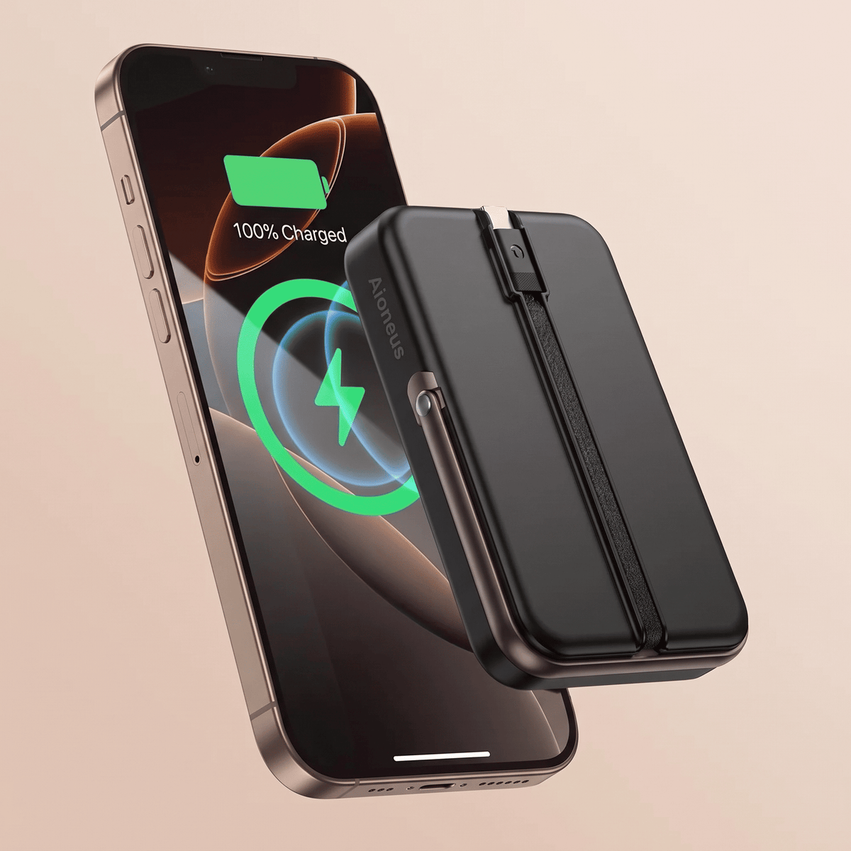 MagSafe Power Bank 10,000mAh | Magnetic Portable Charger with Built-In USB-C Cable & Kickstand for iPhone 17/16/15/14/13/12 | Never Hunt for an Outlet Again