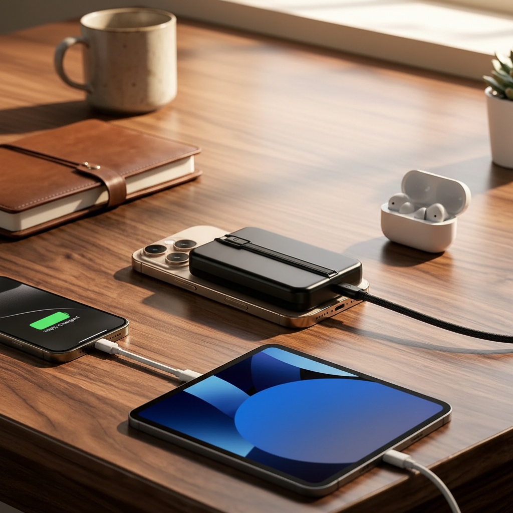 MagSafe Power Bank 10,000mAh | Magnetic Portable Charger with Built-In USB-C Cable & Kickstand for iPhone 17/16/15/14/13/12 | Never Hunt for an Outlet Again