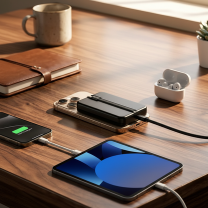 MagSafe Power Bank 10,000mAh | Magnetic Portable Charger with Built-In USB-C Cable & Kickstand for iPhone 17/16/15/14/13/12 | Never Hunt for an Outlet Again
