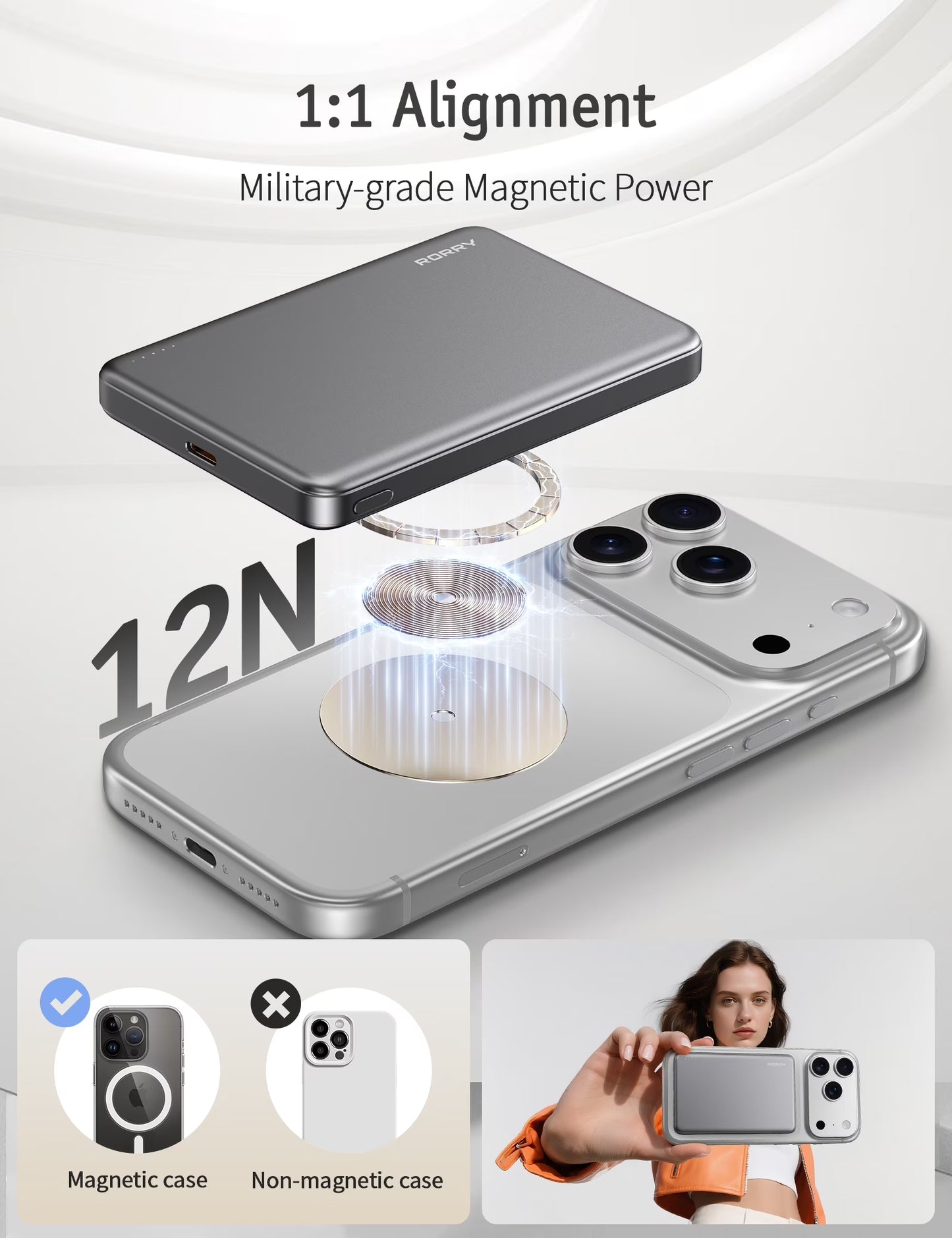 Ultra Slim 10000mAh Magnetic Wireless Power Bank - Fast Charging for On-the-Go Convenience