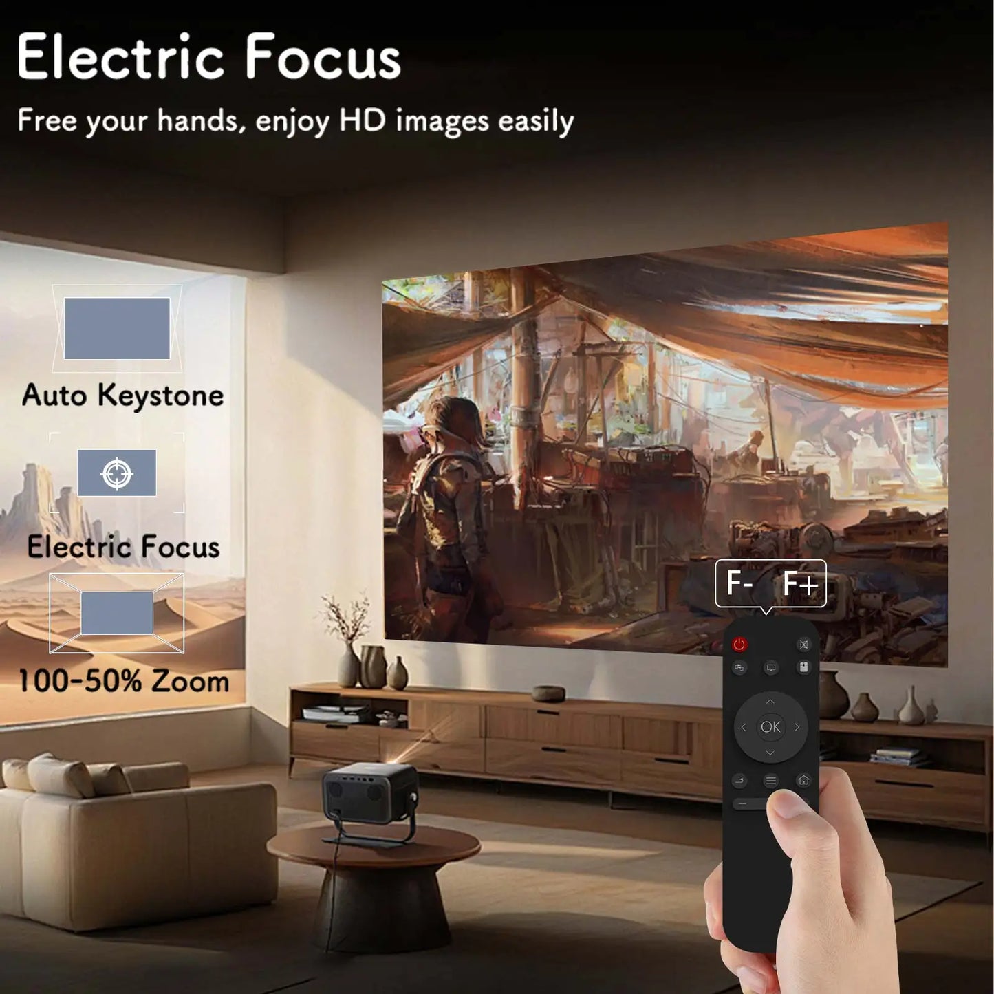 Experience Cinema Anywhere: Mini 4K Portable Projector with WiFi for Outdoor Movie Nights