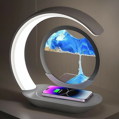 3-in-1 Sand Art Desk Lamp with Wireless Charging: Elevate Your Space with Soothing Ambiance and Functionality