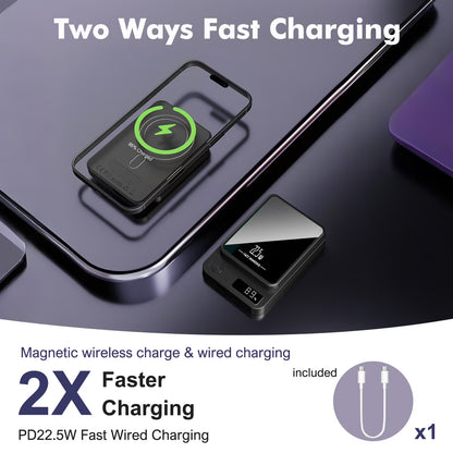 Revolutionary Magnetic Portable Power Bank 10000mAh with LED Display & Fast Charging for iPhone 12-17 Series
