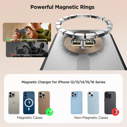 Power Up Anywhere: 10,000mAh Magnetic Wireless Charger with Fast Charging and Adjustable Stand