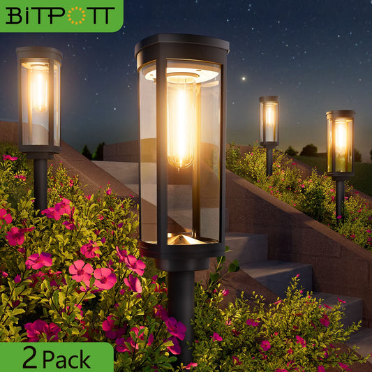 Illuminate Your Outdoors with Our Premium Solar Pathway Lights - 2 Pack Waterproof and Stylish!
