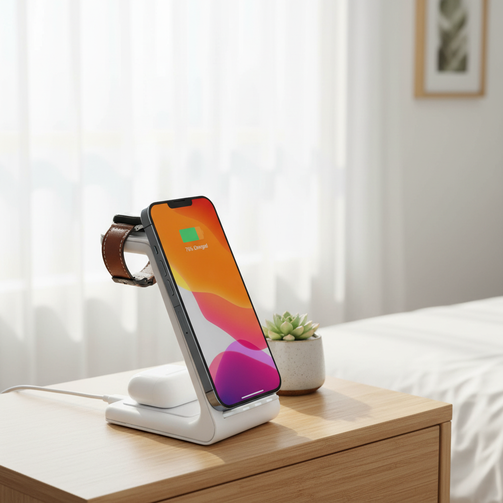 Ultimate 3-in-1 Wireless Charging Station for iPhone, Apple Watch, and AirPods - Simplify Your Charging Experience!